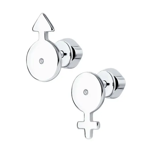 Cercei Pusete din argint cu Cubic Zirconia Incolor
