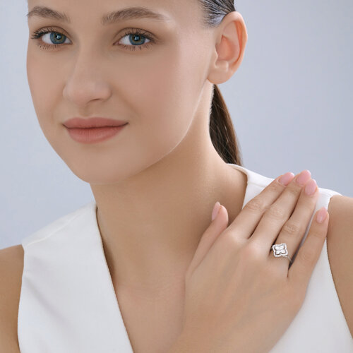 Inel din argint  cu pietre Cubic Zirconia Incolor