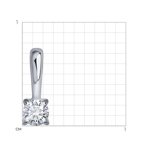 Pandantiv din aur alb cu pietre Diamant