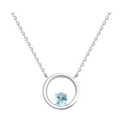 Colier din argint  cu pietre Topaz albastru