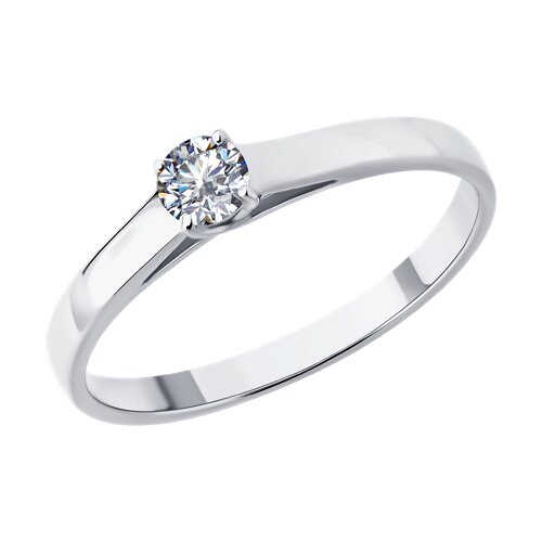 Кольцо из белого золота с камнями Бриллиант