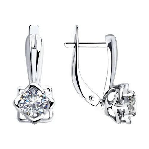 Cercei din argint cu Cubic Zirconia Incolor