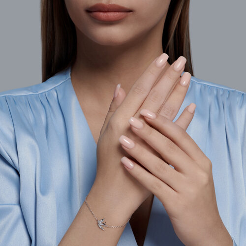 Браслет из белого золота с камнями Бриллиант