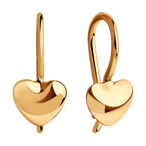 Детские серьги из красного золота без камней