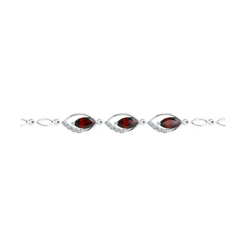 Brățară din argint cu Cubic Zirconia Incolor, Granat