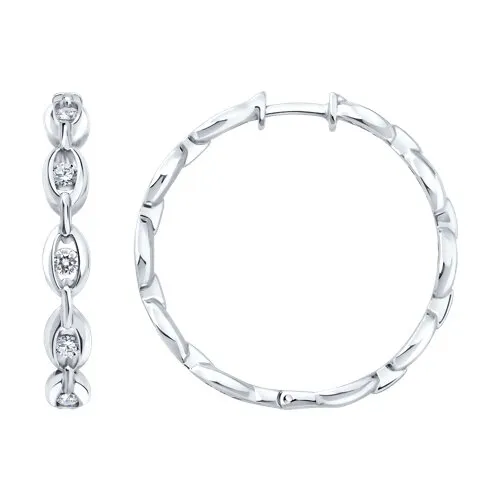 Cercei Creole din argint cu Cubic Zirconia Incolor