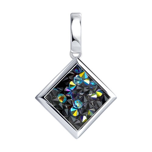 Подвеска из серебра с камнями Кристальная ткань