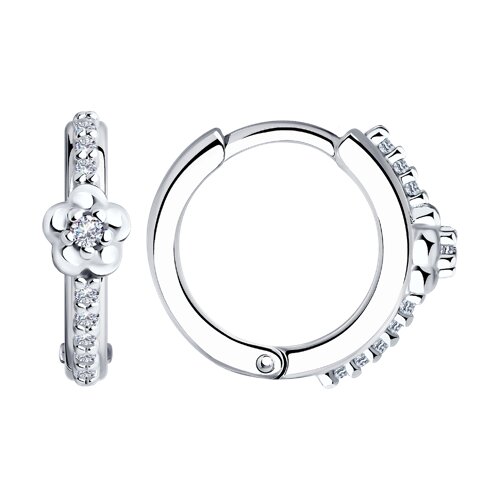 Cercei Creole din argint  cu pietre Cubic Zirconia Incolor