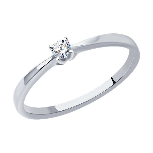 Кольцо из белого золота с камнями Бриллиант