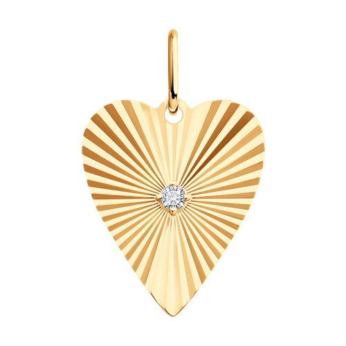 Подвеска из красного золота с камнями Фианит