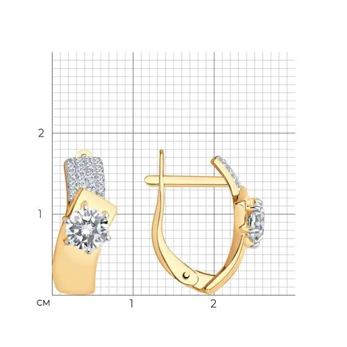Cercei din aur roșu cu Cubic Zirconia Incolor