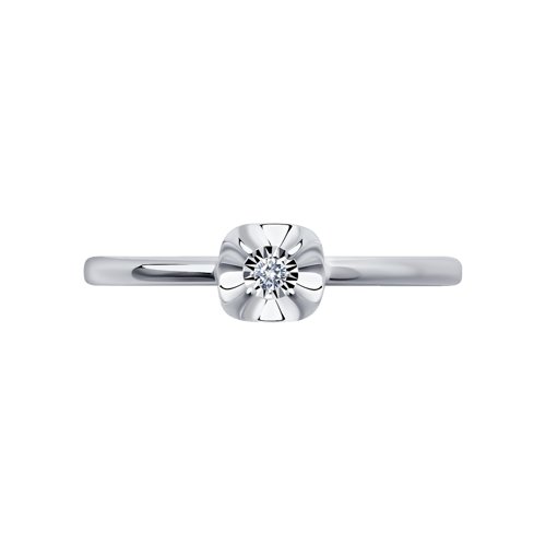 Кольцо из белого золота с камнями Бриллиант