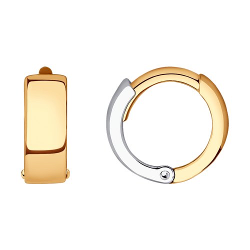 Серьги Конго из белого и красного золота без камней