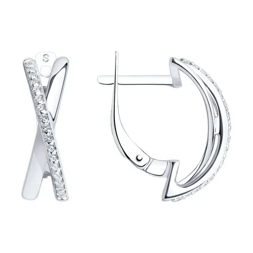 Cercei din argint cu Cubic Zirconia Incolor