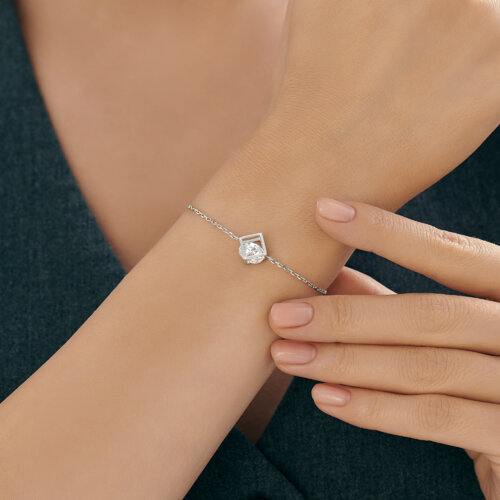 Brățară din argint  cu pietre Cubic Zirconia Incolor