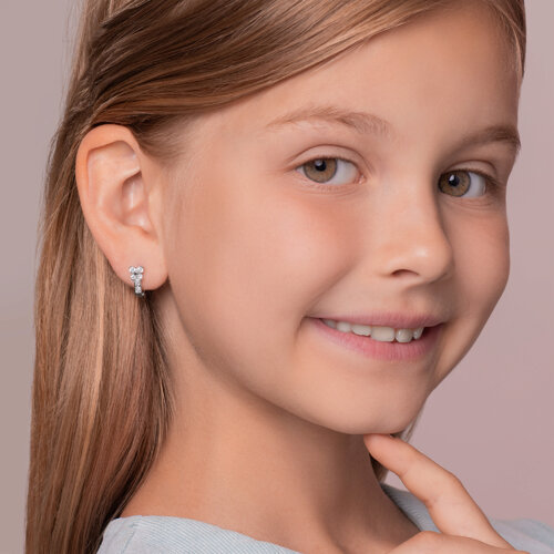 Cercei p-u copii din argint  cu pietre Cubic Zirconia Incolor