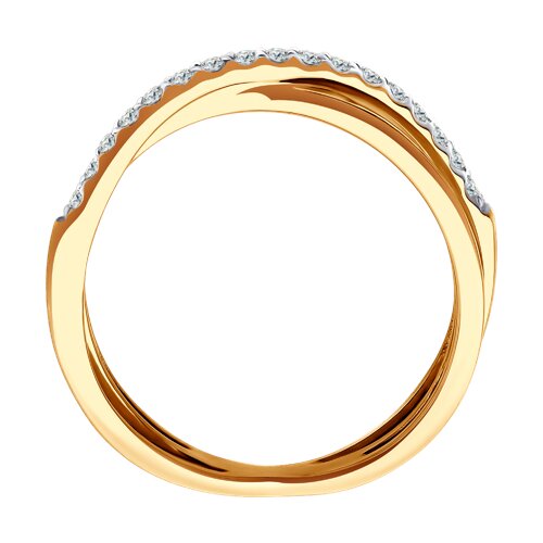 Inel din aur roșu cu pietre Cubic Zirconia Incolor