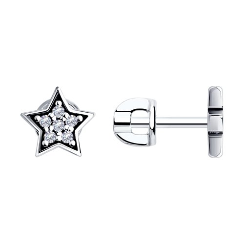 Cercei Pusete din argint  cu pietre Cubic Zirconia Incolor