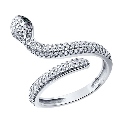 Inel din argint  cu pietre Cubic Zirconia Verde