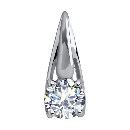 Pandantiv din aur alb cu Cubic Zirconia Incolor