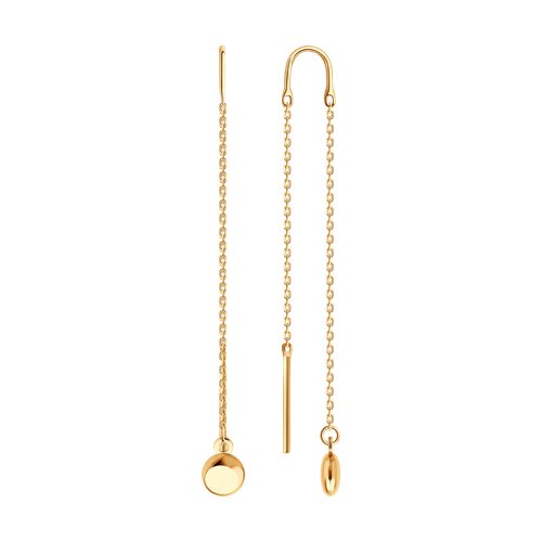 Серьги Продёвки из красного золота без камней