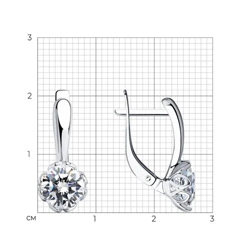 Cercei din argint cu Cubic Zirconia Incolor