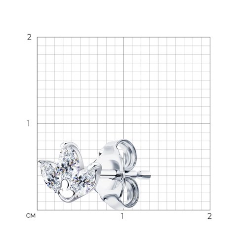 Cercel din argint  cu pietre Cubic Zirconia Incolor
