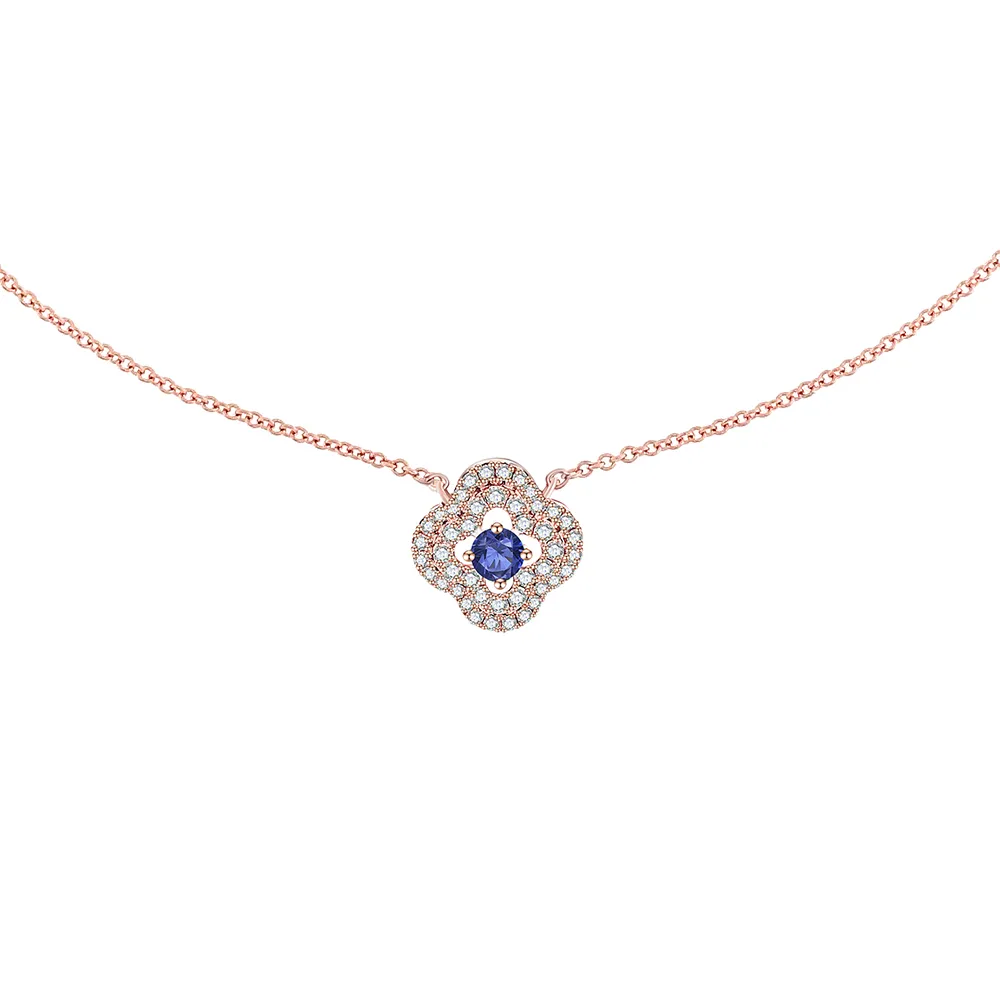 Colier din aur roșu cu Diamant, Safir