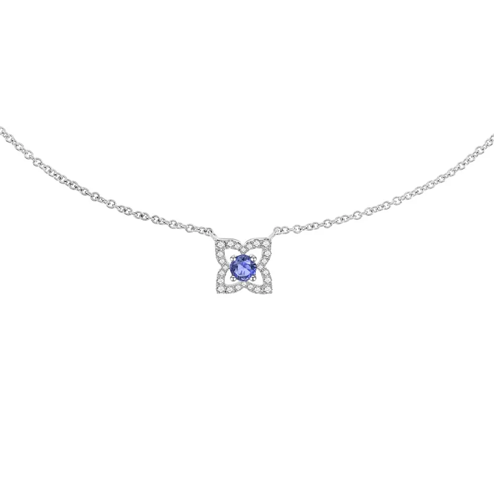 Colier din aur alb cu Diamant, Safir