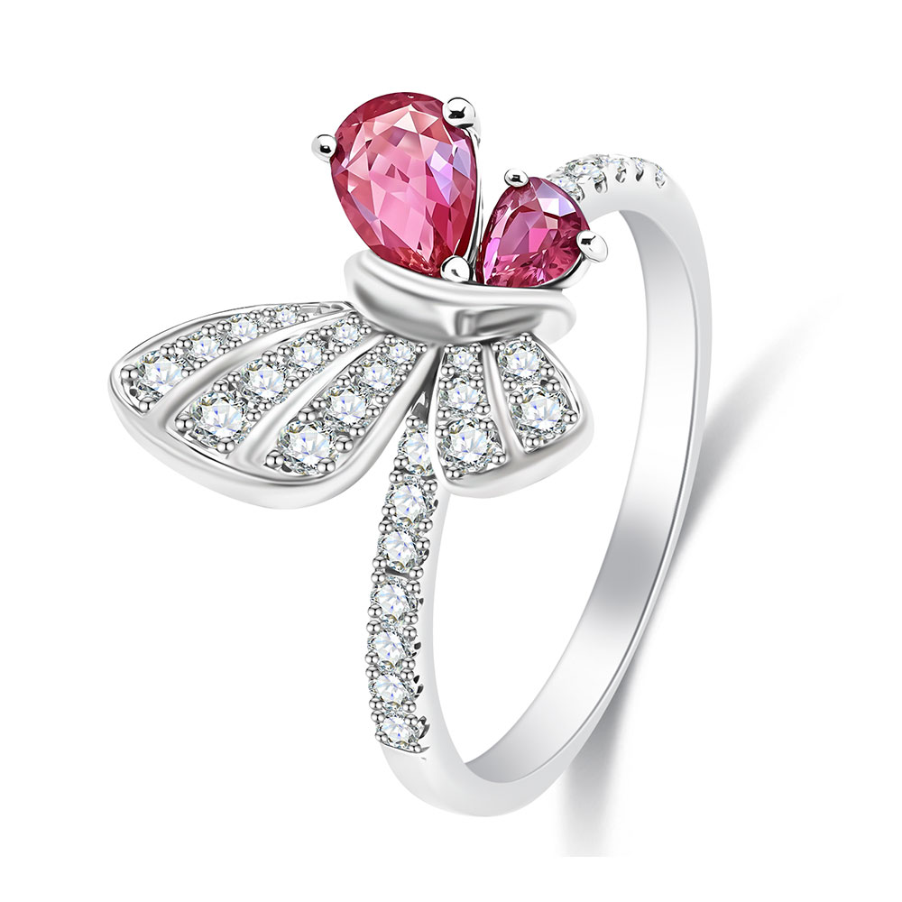 Inel din aur alb cu Diamant, Rubin