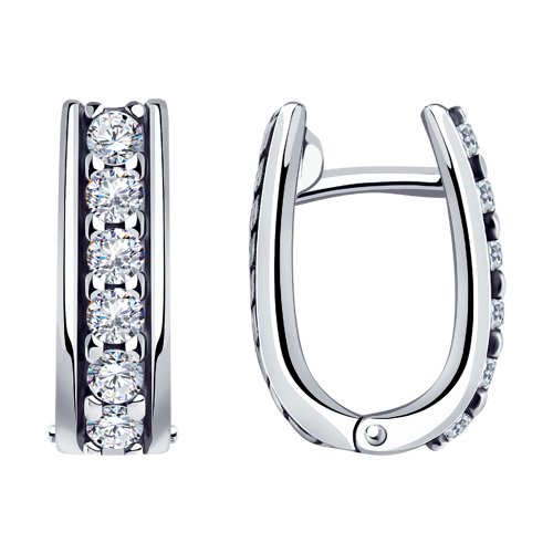 Cercei din argint  cu pietre Cubic Zirconia Incolor