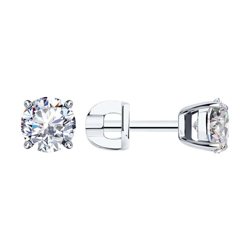 Cercei Pusete din argint  cu pietre Cubic Zirconia Incolor