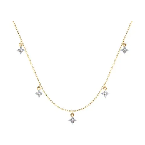 Colier din aur roșu cu Cubic Zirconia Incolor