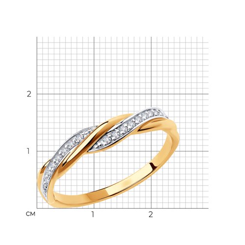 Inel din aur roșu cu pietre Cubic Zirconia Incolor