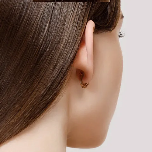 Cercei din aur roșu cu Cubic Zirconia Incolor