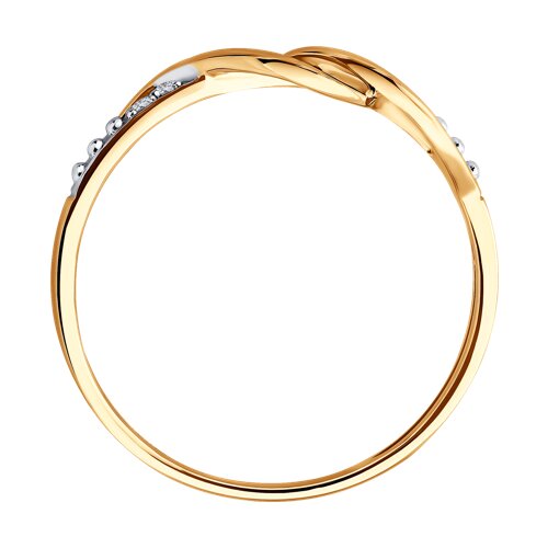 Кольцо из красного золота с камнями Бриллиант