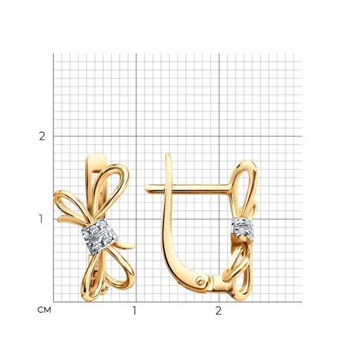 Cercei din aur roșu cu Cubic Zirconia Incolor