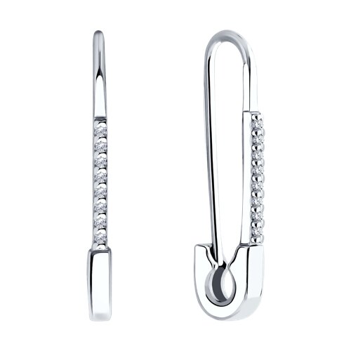 Cercei din argint  cu pietre Cubic Zirconia Incolor