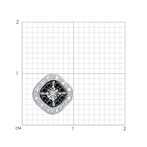 Pandantiv din aur alb cu Diamant, Diamant negru