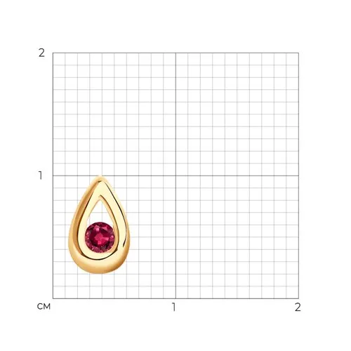 Подвеска из красного золота с камнями Рубин