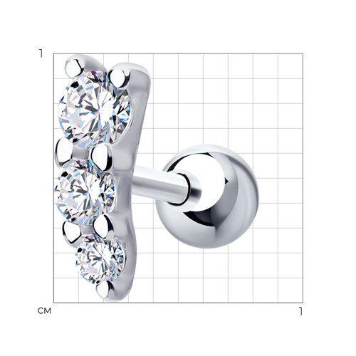Cercel din argint  cu pietre Cubic Zirconia Incolor