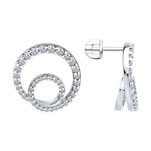 Cercei Pusete din argint cu Cubic Zirconia Incolor