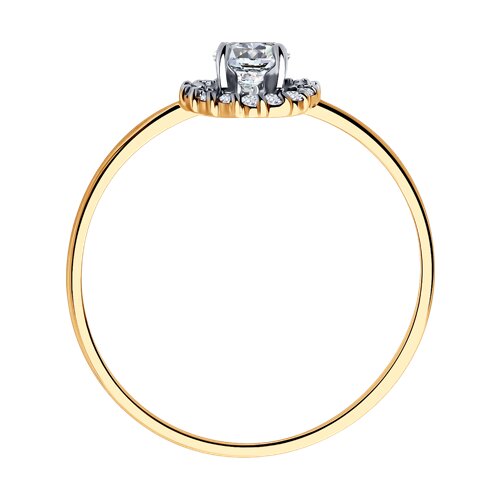 Inel din aur roșu cu pietre Cubic Zirconia Incolor