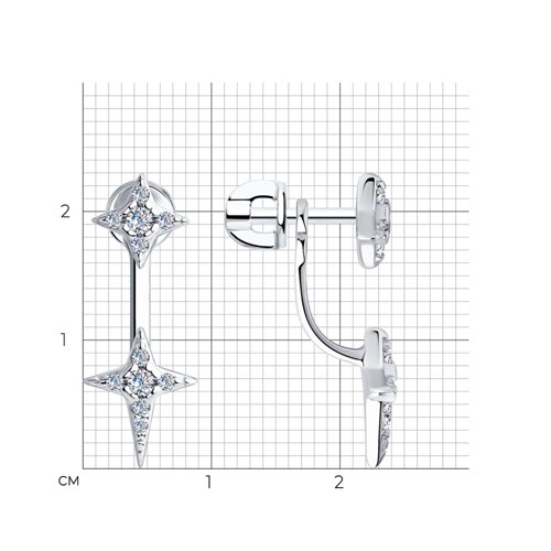 Cercei Pusete din argint  cu pietre Cubic Zirconia Incolor