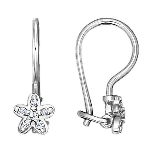 Cercei p-u copii din argint  cu pietre Cubic Zirconia Incolor