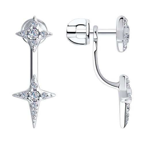 Cercei Pusete din argint  cu pietre Cubic Zirconia Incolor