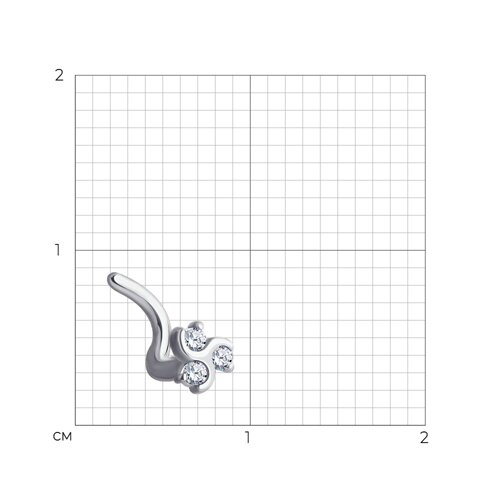 Piercing din aur alb cu pietre Diamant