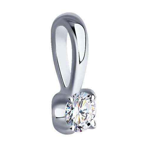 Pandantiv din aur alb cu pietre Diamant