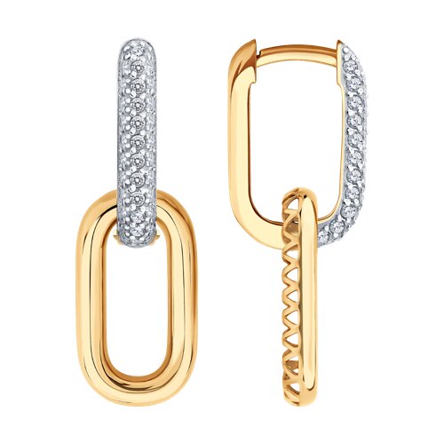 Cercei Suspendați din aur roșu cu pietre Cubic Zirconia Incolor