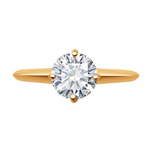 Кольцо из красного золота с камнями Фианит